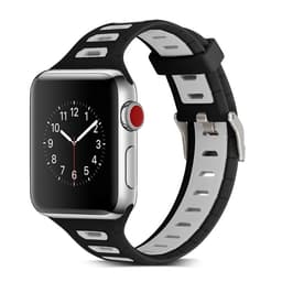 Silikon Klokkearmbånd kompatibelt med Apple Watch, 42/44/45mm, Svart, Grå