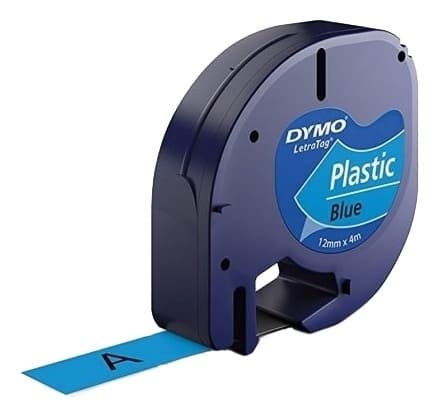 DYMO LetraTAG plasttape, blå, 12 mm, 4 m (91225)