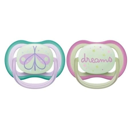 Philips Avent SCF376/19 Ultra Air nattsuter 0-6 måneder, 2 stk, butterfly