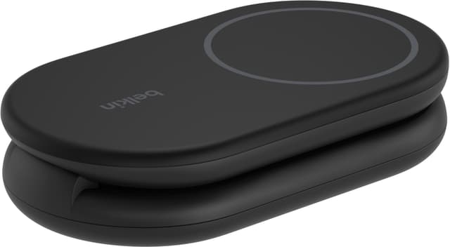 Belkin BoostCharge 2-i-1 15W Qi2 magnetladdare (svart)