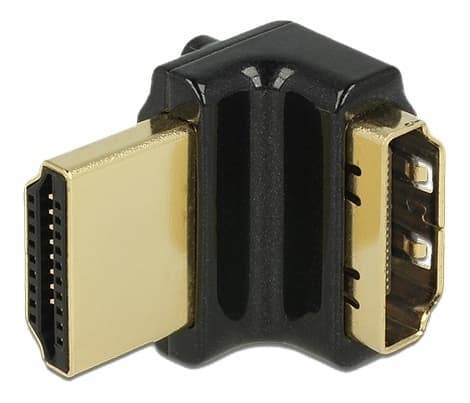 DeLOCK HDMI-adapter, 19-pin ho-ha, vinklad 90° uppåt, svart