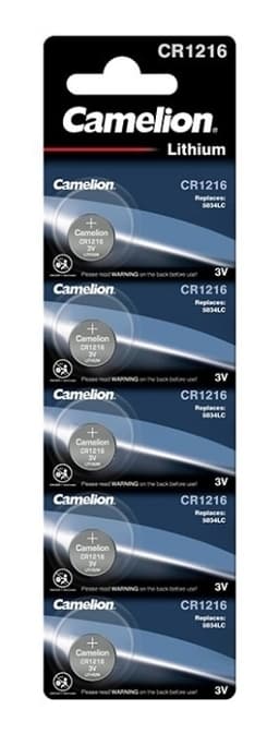 Camelion CR1216/3V, nappiparisto, litium, 5-pack 5-pack