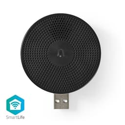 Nedis SmartLife Klokke | RF, frequency 433 Mhz | Tilbehør til: WIFICDP10GY / WIFICDP30WT / WIFICDP40CWT | USB Drevet | 4 Melodier | 5 V DC | Justérbar volume | Sort
