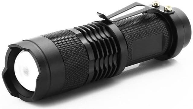 Ficklampa med zoom, Svart