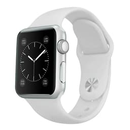 Silikonarmbånd kompatibelt med Apple Watch, 42/44/45 mm, hvit