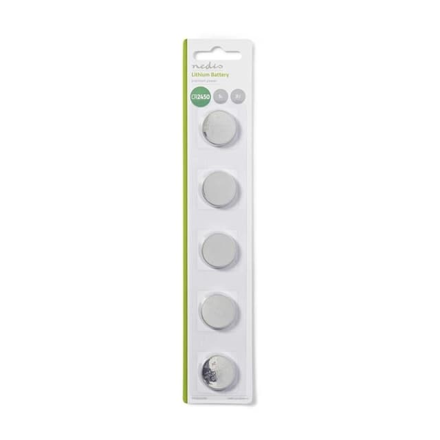 Nedis Lithium knappecellebatteri CR2450 | 3 V DC | 5-Pakke | Sølv