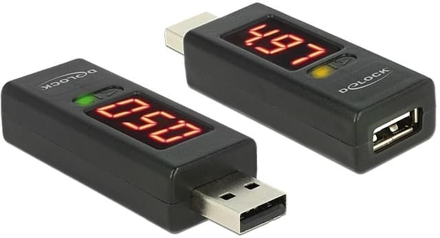 DeLOCK adapter - Ampere- og voltmåler til USB-enheder, Type A han - T