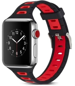 Silikoniranneke yhteensopiva Apple Watchin kanssa, 38/40/41mm, Musta, Punainen