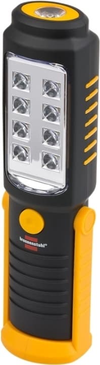 brennenstuhl Bærbart inspeksjons-LED-lys med 8 + 1 lyssterke SMD-LED (batteridrevet, brennetid maks. 10 timer, roterbar krok, magnet)