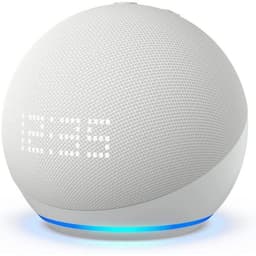 Amazon Echo Dot (5. Gen.) Med Ur - Hvid