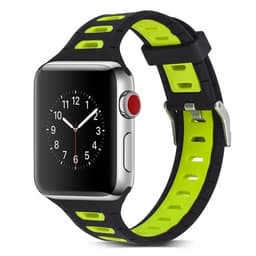 Silikon klokkearmbånd kompatibelt med Apple Watch, 42/44/45mm, Svart, Gul