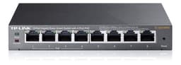 TP-LINK 8-port Gigabit Easy Smart Switch, PoE 55W, 802.3af, metall, svart