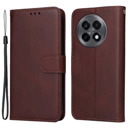 SKALO OnePlus 13R PU-läder Plånboksfodral - Brun