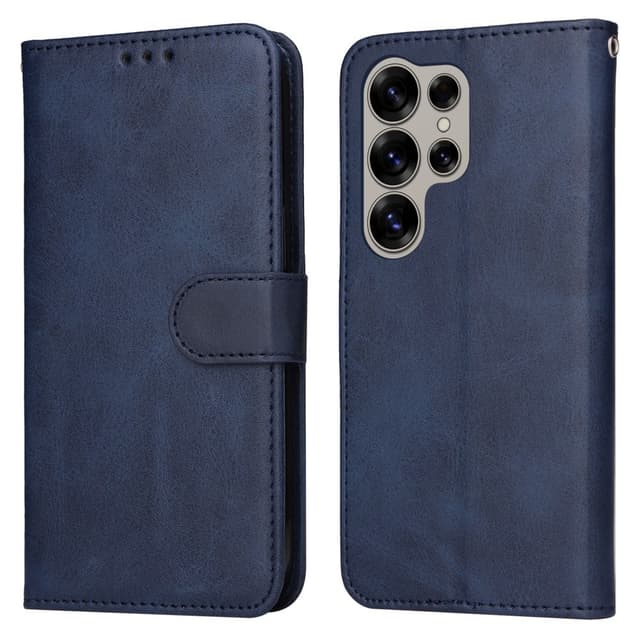SKALO Samsung S25 Ultra PU-läder Plånboksfodral - Blå
