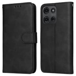 SKALO Motorola Moto G75 5G PU-läder Plånboksfodral - Svart