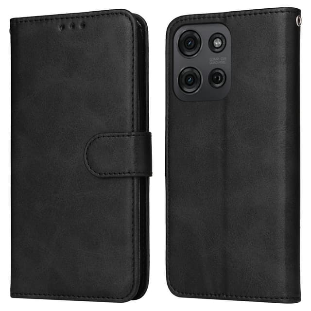 SKALO Motorola Moto G75 5G PU-nahka Lompakkokotelo - Musta
