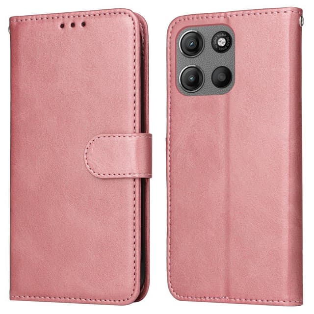 SKALO Motorola Moto G15 4G PU-læder Flip Cover - Pink
