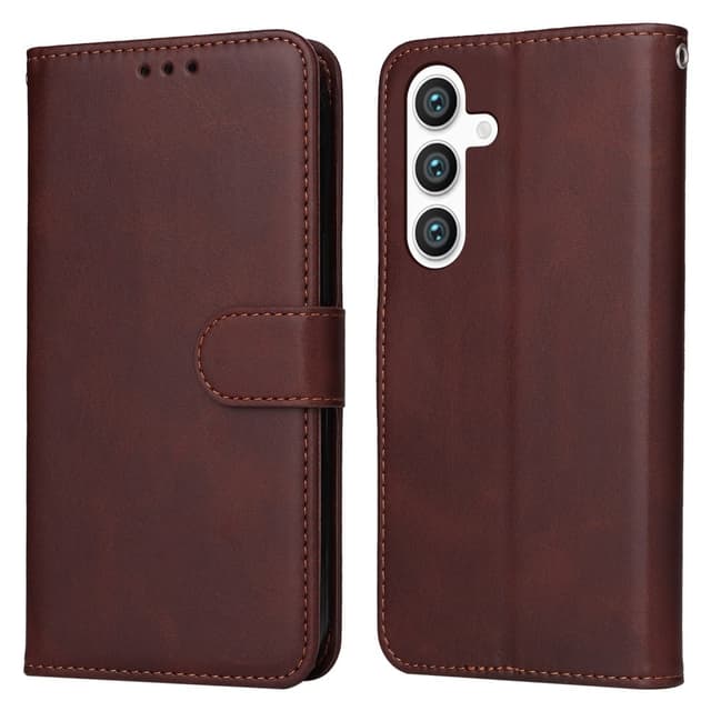 SKALO Samsung S25 PU-läder Plånboksfodral - Brun