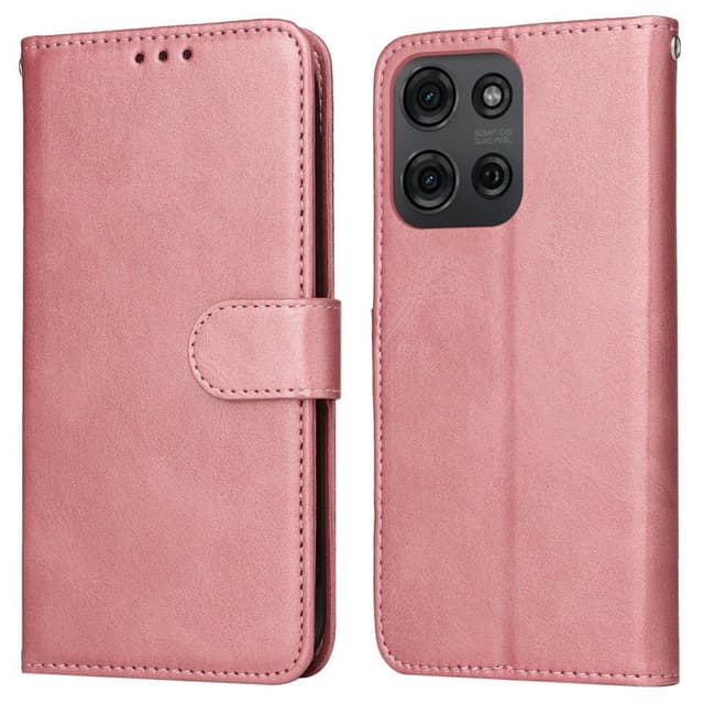 SKALO Motorola Moto G75 5G PU-læder Flip Cover - Pink