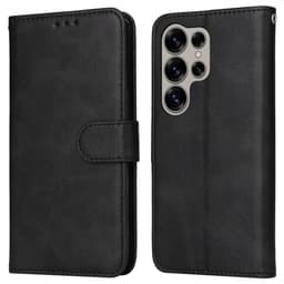 SKALO Samsung S25 Ultra PU-nahka Lompakkokotelo - Musta