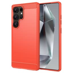 SKALO Samsung S25 Ultra Armor Carbon Suojakuori - Punainen