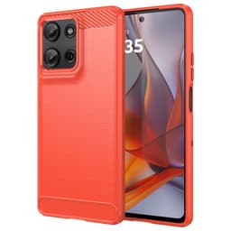 SKALO Motorola Moto G75 5G Armor Carbon Suojakuori - Punainen