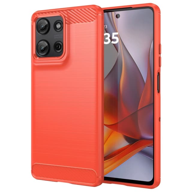 SKALO Motorola Moto G75 5G Armor Carbon Suojakuori - Punainen