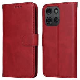 SKALO Motorola Moto G75 5G PU-læder Flip Cover - Rød