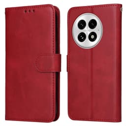 SKALO OnePlus 13 PU-läder Plånboksfodral - Röd