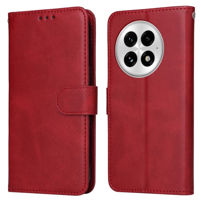 SKALO OnePlus 13 PU-läder Plånboksfodral - Röd