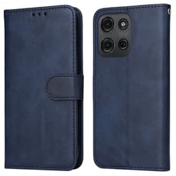 SKALO Motorola Moto G75 5G PU-læder Flip Cover - Blå