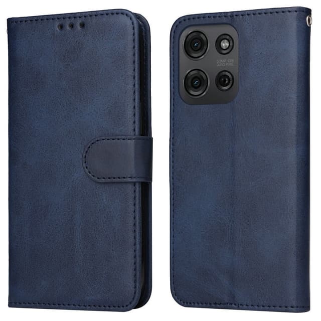 SKALO Motorola Moto G75 5G PU-nahka Lompakkokotelo - Sininen