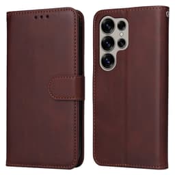 SKALO Samsung S25 Ultra PU-nahka Lompakkokotelo - Ruskea