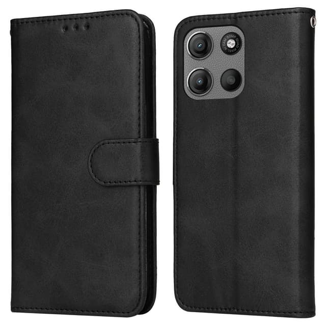 SKALO Motorola Moto G15 4G PU-nahka Lompakkokotelo - Musta