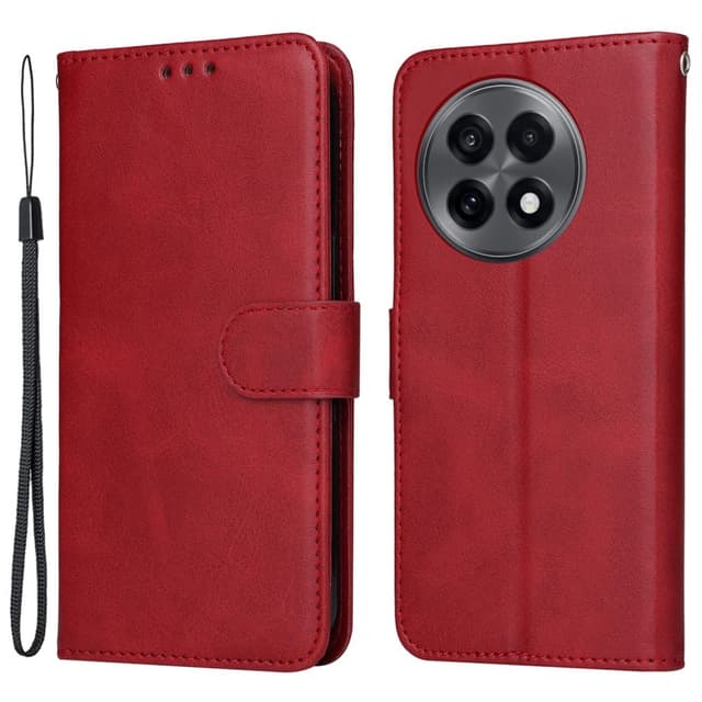 SKALO OnePlus 13R PU-läder Plånboksfodral - Röd