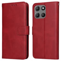 SKALO Motorola Moto G15 4G PU-nahka Lompakkokotelo - Punainen