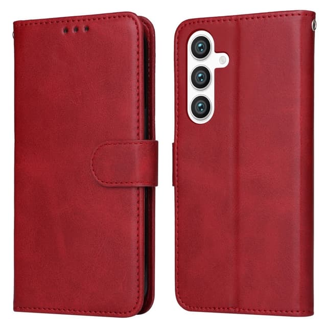 SKALO Samsung S25+ PU-läder Plånboksfodral - Röd