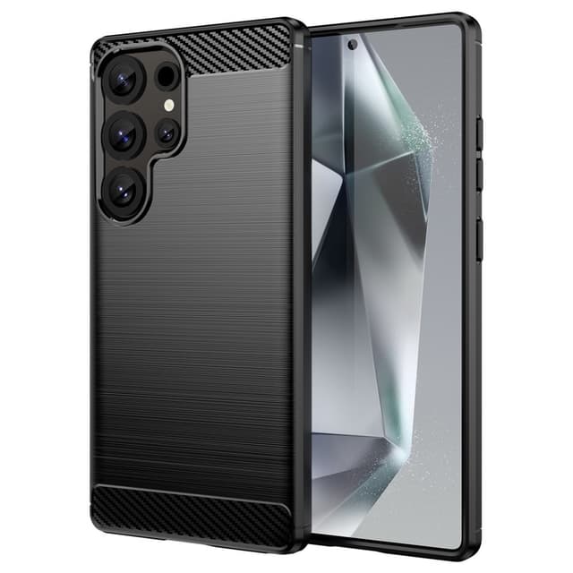 SKALO Samsung S25 Ultra Armor Carbon Suojakuori - Musta