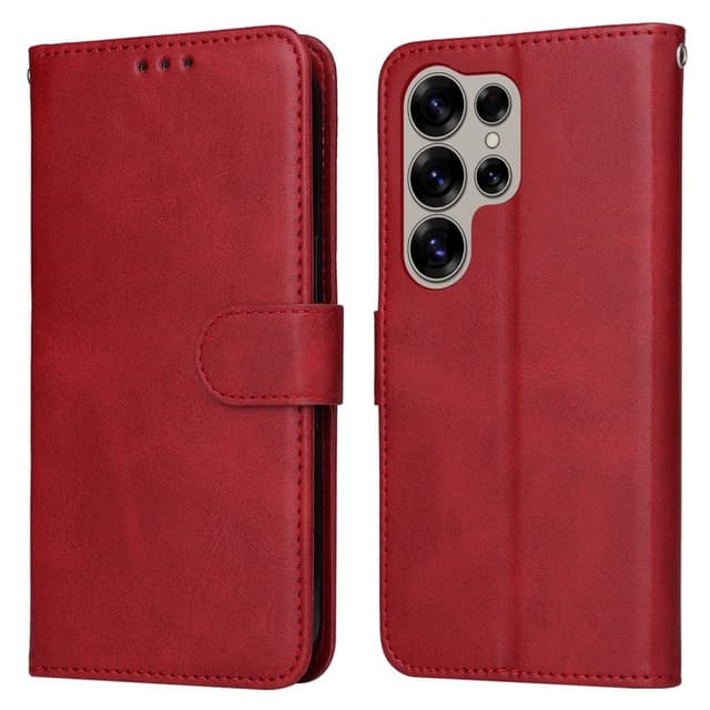 SKALO Samsung S25 Ultra PU-læder Flip Cover - Rød