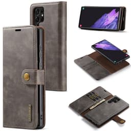 DG MING Samsung S22 Ultra 2-i-1 Magnet Pungetui - Grå