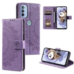 SKALO Moto G31 / G41 Mandala lompakkokotelo - Violetti