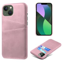 SKALO iPhone 14 PU-Läder Korthållare Skal - Roséguld