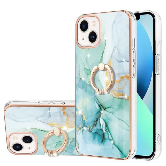 SKALO iPhone 14 Marmor TPU Skal Med Ring - Motiv 4