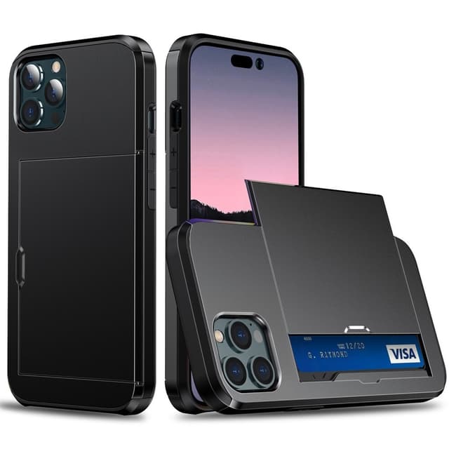 SKALO iPhone 14 Pro Max Armor Skal Korthållare - Svart