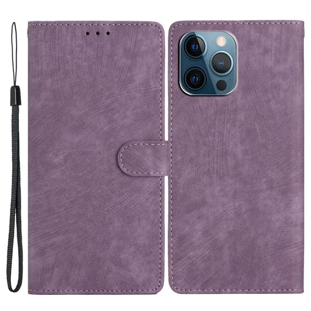 SKALO iPhone 15 Pro Max Flip Cover m. pung i PU-læder - Lilla