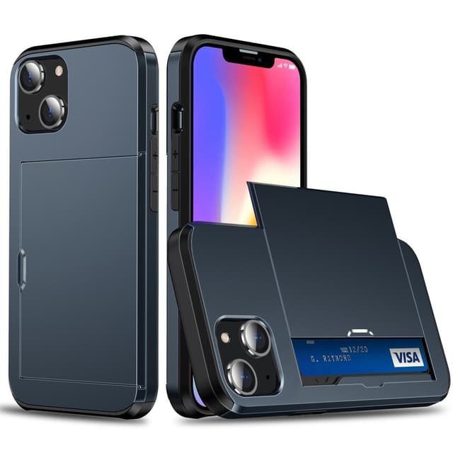 SKALO iPhone 15 Plus Armor Cover kortholder - Blå