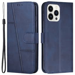 SKALO iPhone 15 Pro Embossed Triangle Flip Cover - Blå