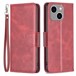 SKALO iPhone 15 Plus Plånboksfodral i PU-Läder - Röd