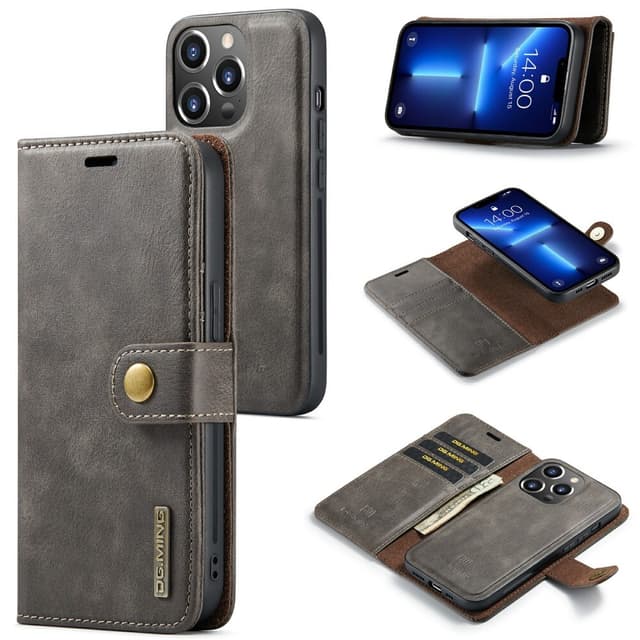 DG MING iPhone 15 Pro 2-i-1 Magnet Pungetui - Grå
