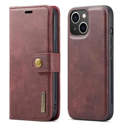 DG MING iPhone 14 2-i-1 Magnet Plånboksfodral - Röd